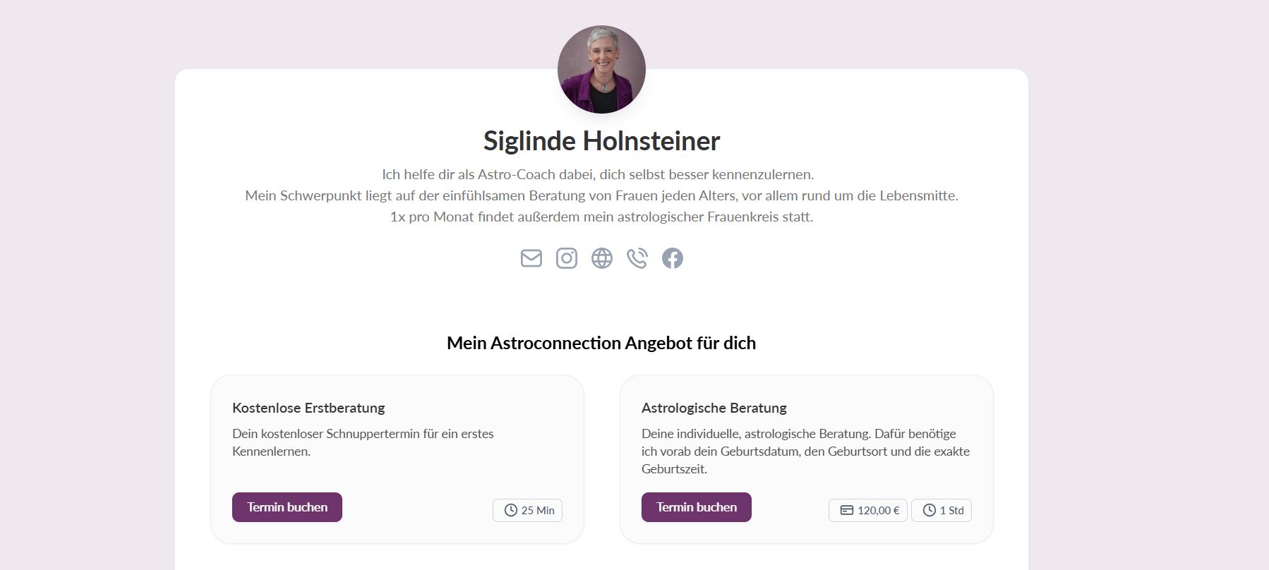 Online-Terminbuchung mit Zeeg für Astroconnection